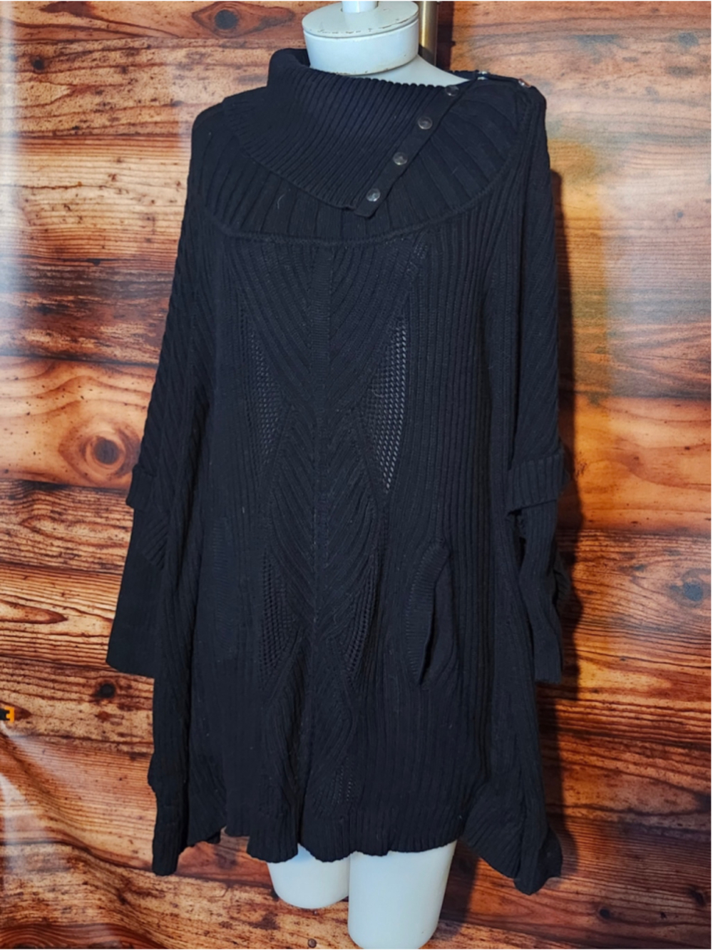 Women's White House Black Market Black Cowl Neck Sweater Size S